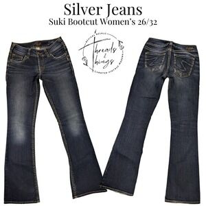 Silver Jeans Suki Womens 26 Dark Wash Authentic Premium Bootcut Preppy Flare y2k